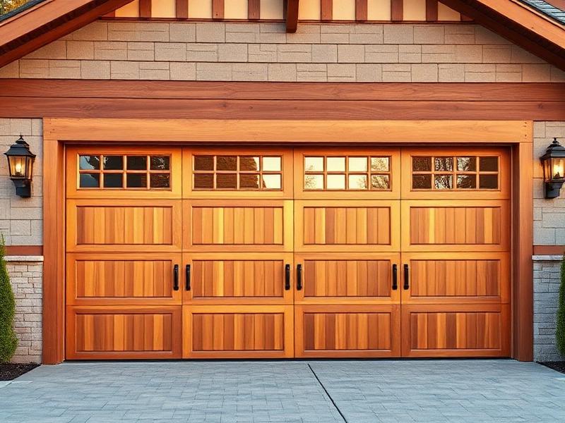 Beautiful carriage-style garage door installation on upscale home
